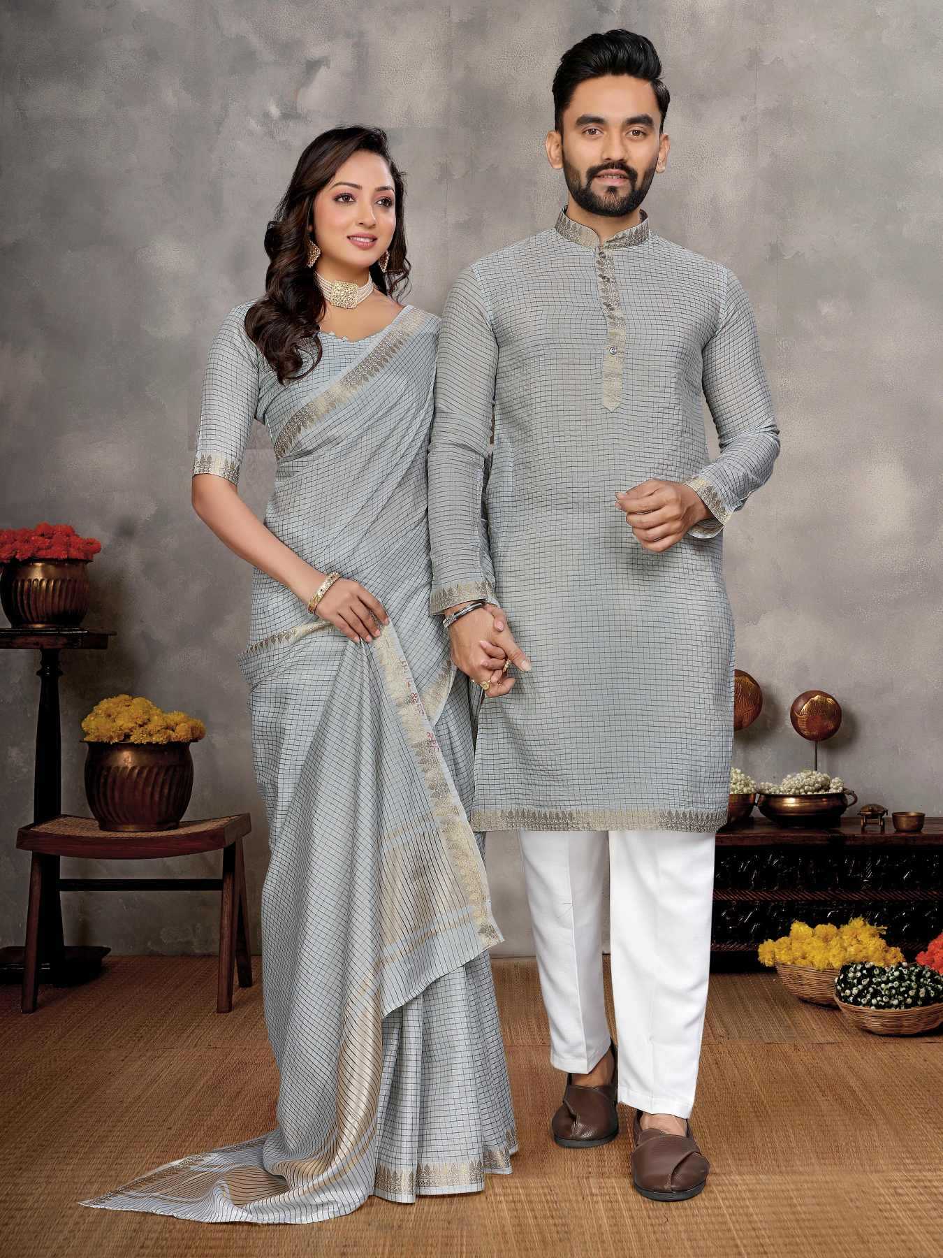 YNF Wholesale Silk Couple Matching Ethnic Outfits KESH620 Man~Mohini-2 | Surat Manufacturer