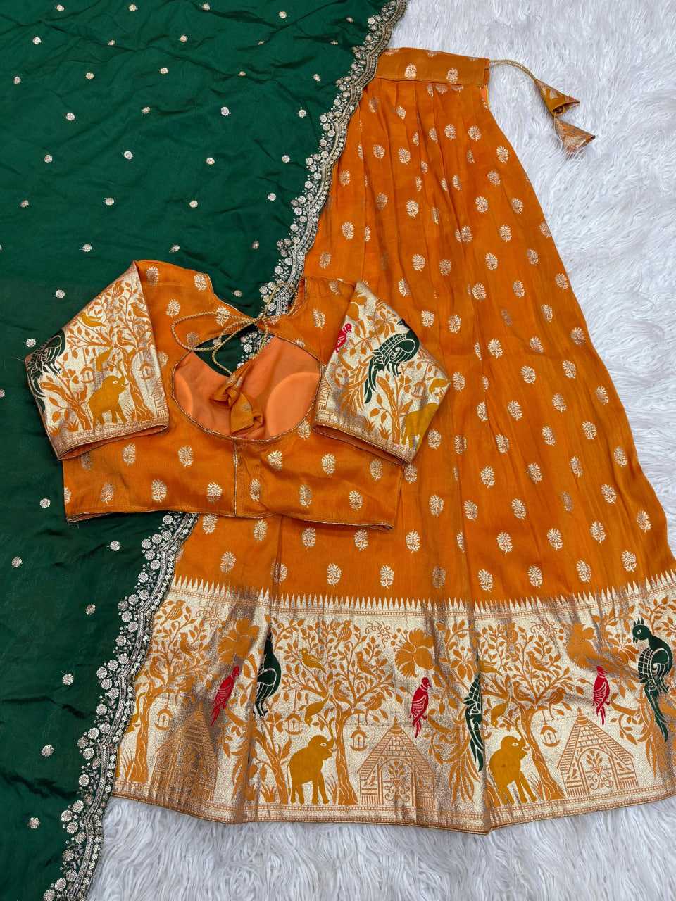 YNF Wholesale Soft Dola Lehenga Sarees KESH713 Cow Half saree | Surat Manufacturer
