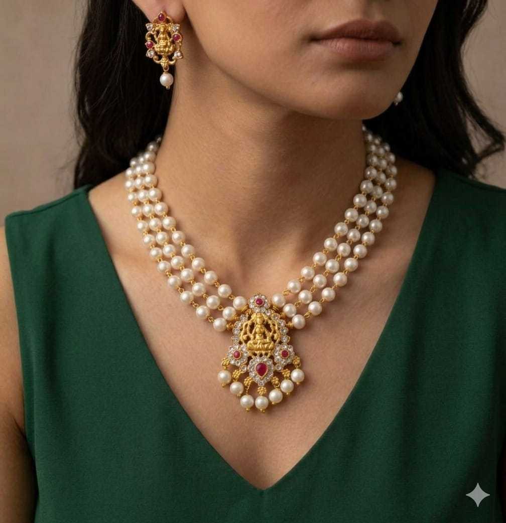 YNF Wholesale STONE PEARL Necklaces Set KESH164 | Surat Manufacturer