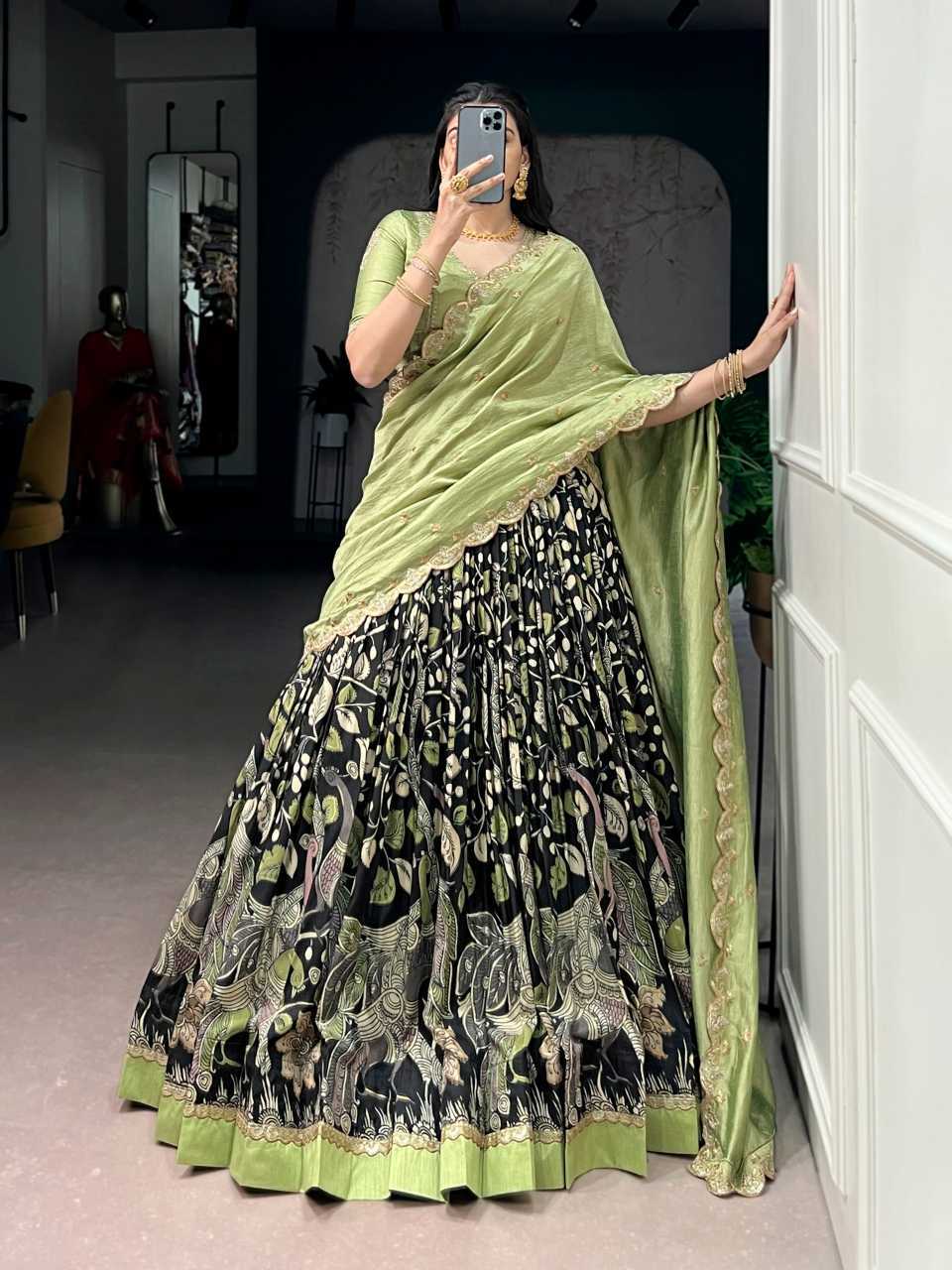 YNF Wholesale Tussar Silk Kalamkari Lehenga KESH134 1207 | Surat Manufacturer