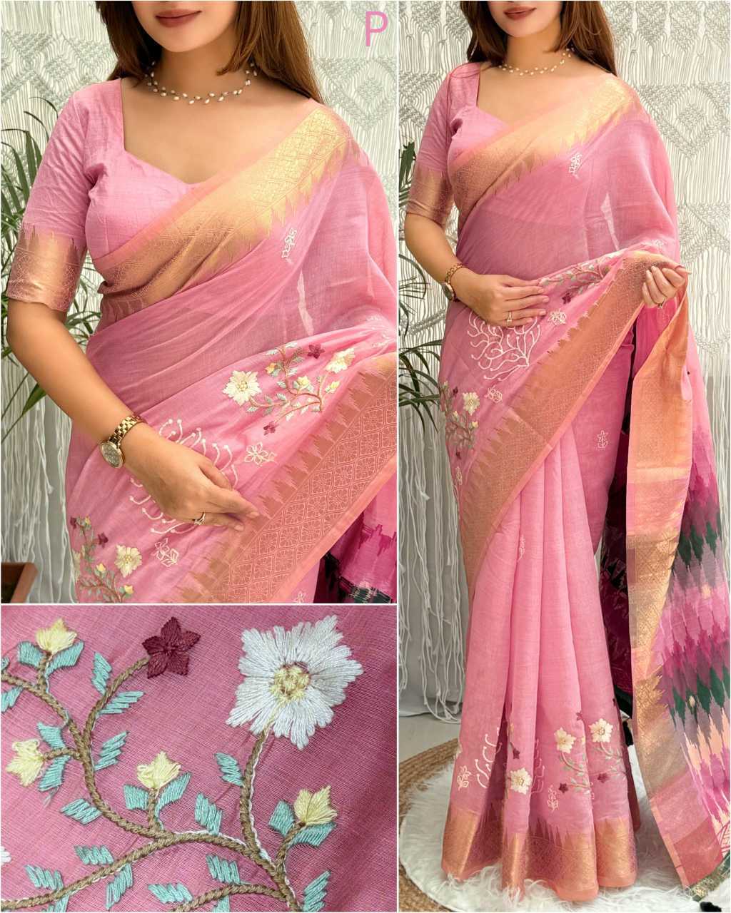 YNF Wholesale Tussar Silk Embroidered Sarees KESH501 Shital | Surat Manufacturer