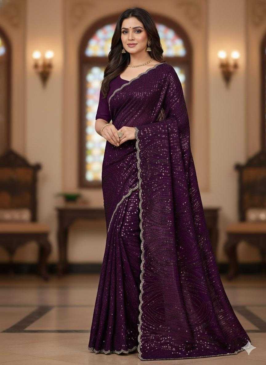 YNF Wholesale Chiffon Embroidered Sarees  | Surat Manufacturer