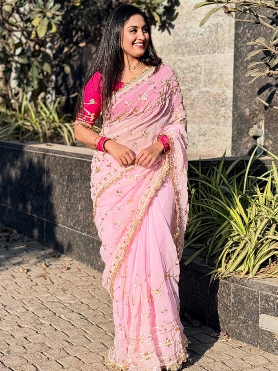 YNF Wholesale Georgette Fancy Sarees  | Surat Manufacturer