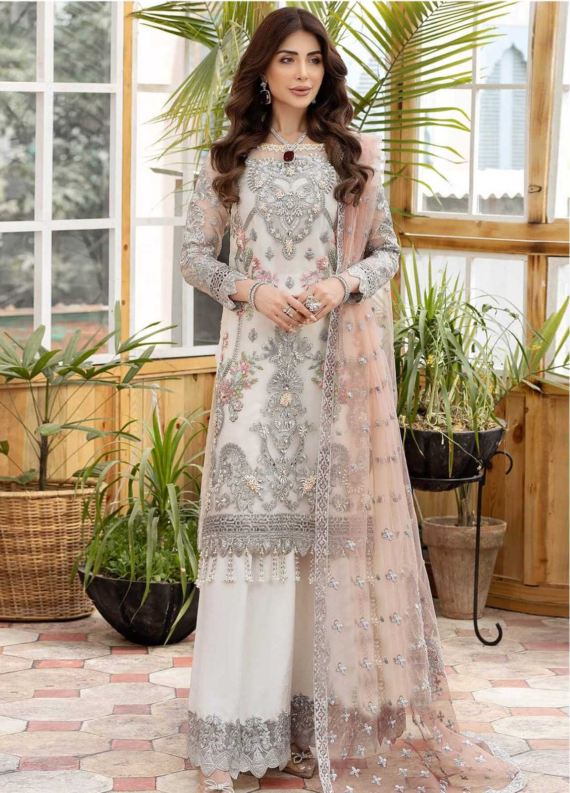 YNF Wholesale Butterfly Net Embroidery Suits  | Surat Manufacturer