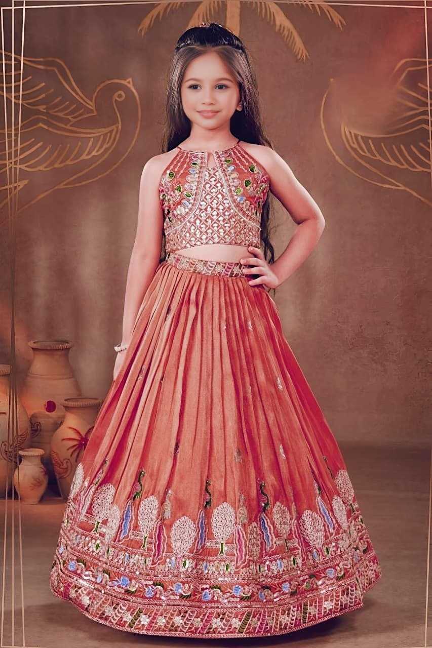 YNF Wholesale Chinon Silk Kids Lehenga  | Surat Manufacturer