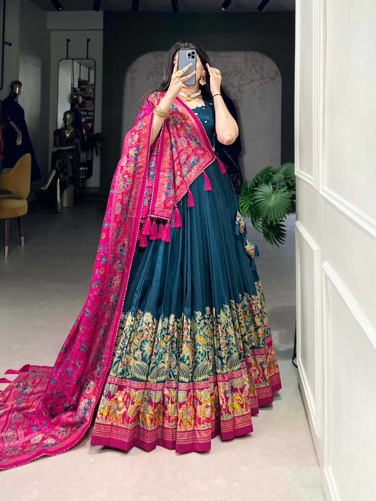 YNF Wholesale Tussar Silk Fancy Lehenga  | Surat Manufacturer