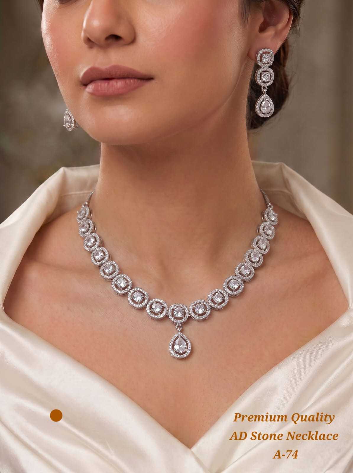 YNF Wholesale AD Diamond AD Diamond Necklace  | Surat Manufacturer
