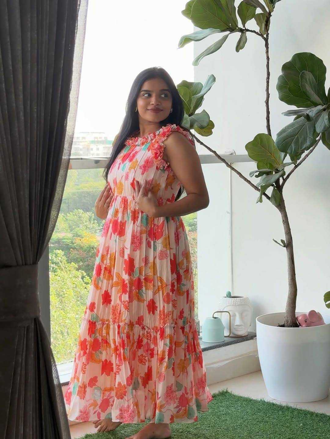 YNF Wholesale Chiffon Maxi Dresses  | Surat Manufacturer