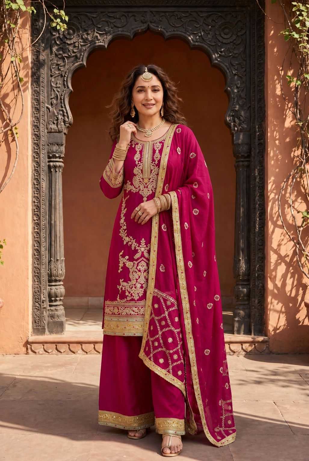 YNF Wholesale Chinon Silk Embroidery Suits  | Surat Manufacturer
