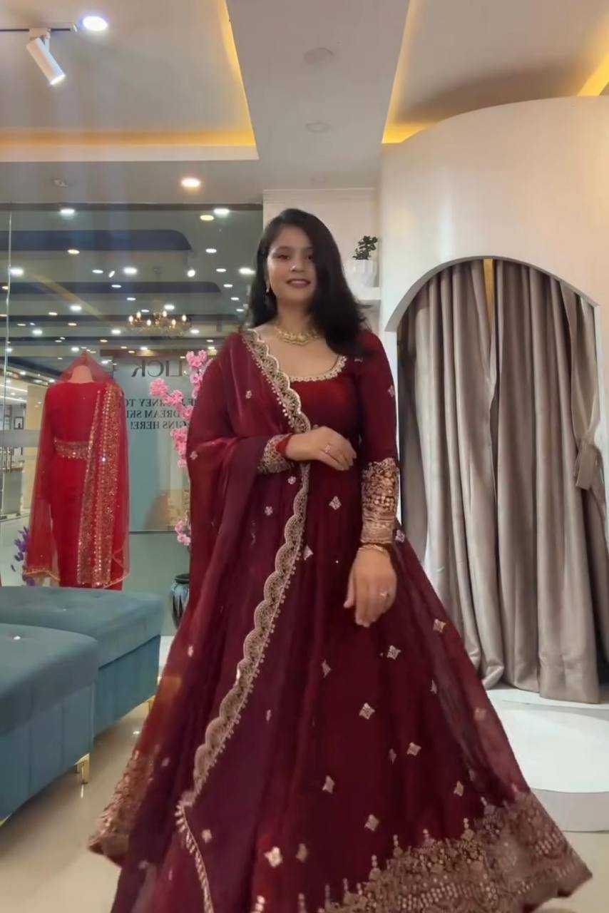 YNF Wholesale Silk Embroidery Gowns  | Surat Manufacturer