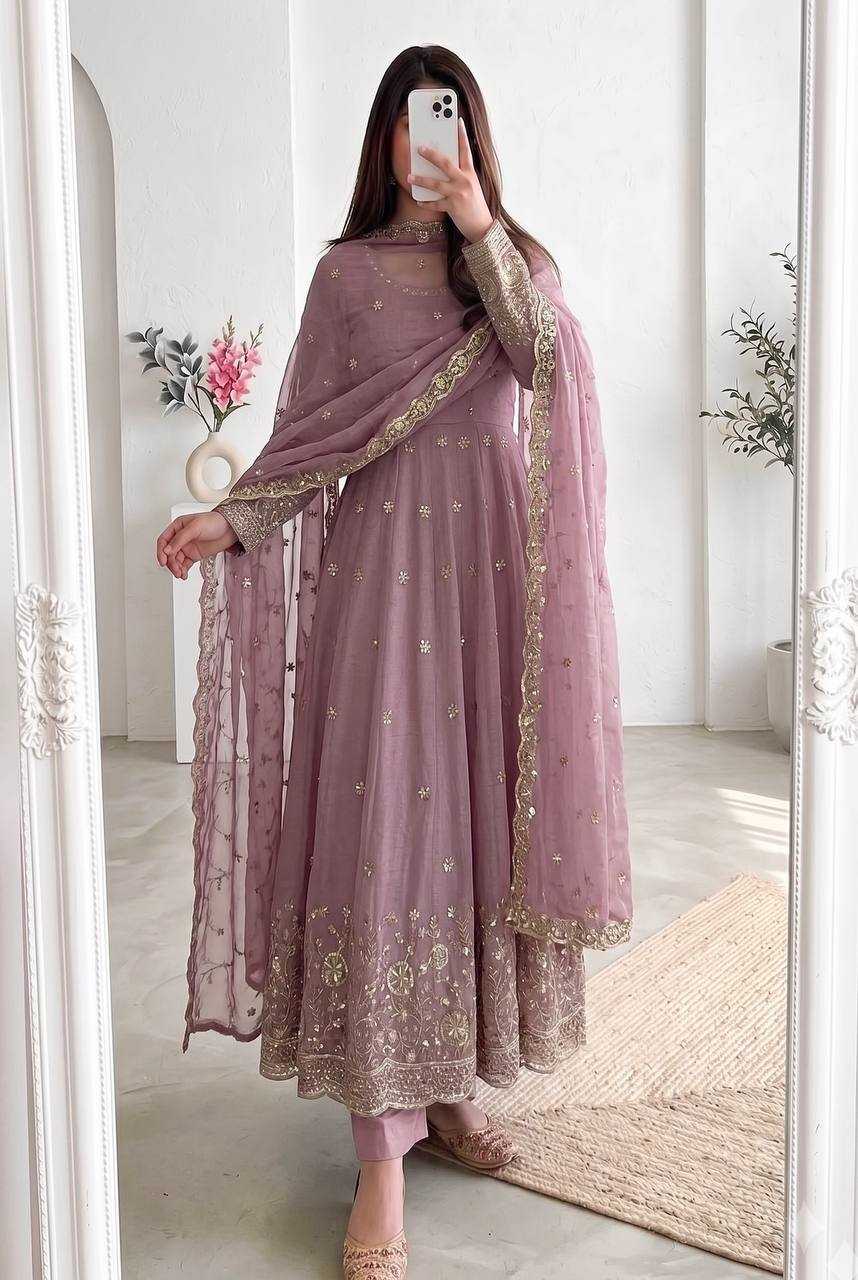 YNF Wholesale Heavy Silk Embroidery Gowns  | Surat Manufacturer