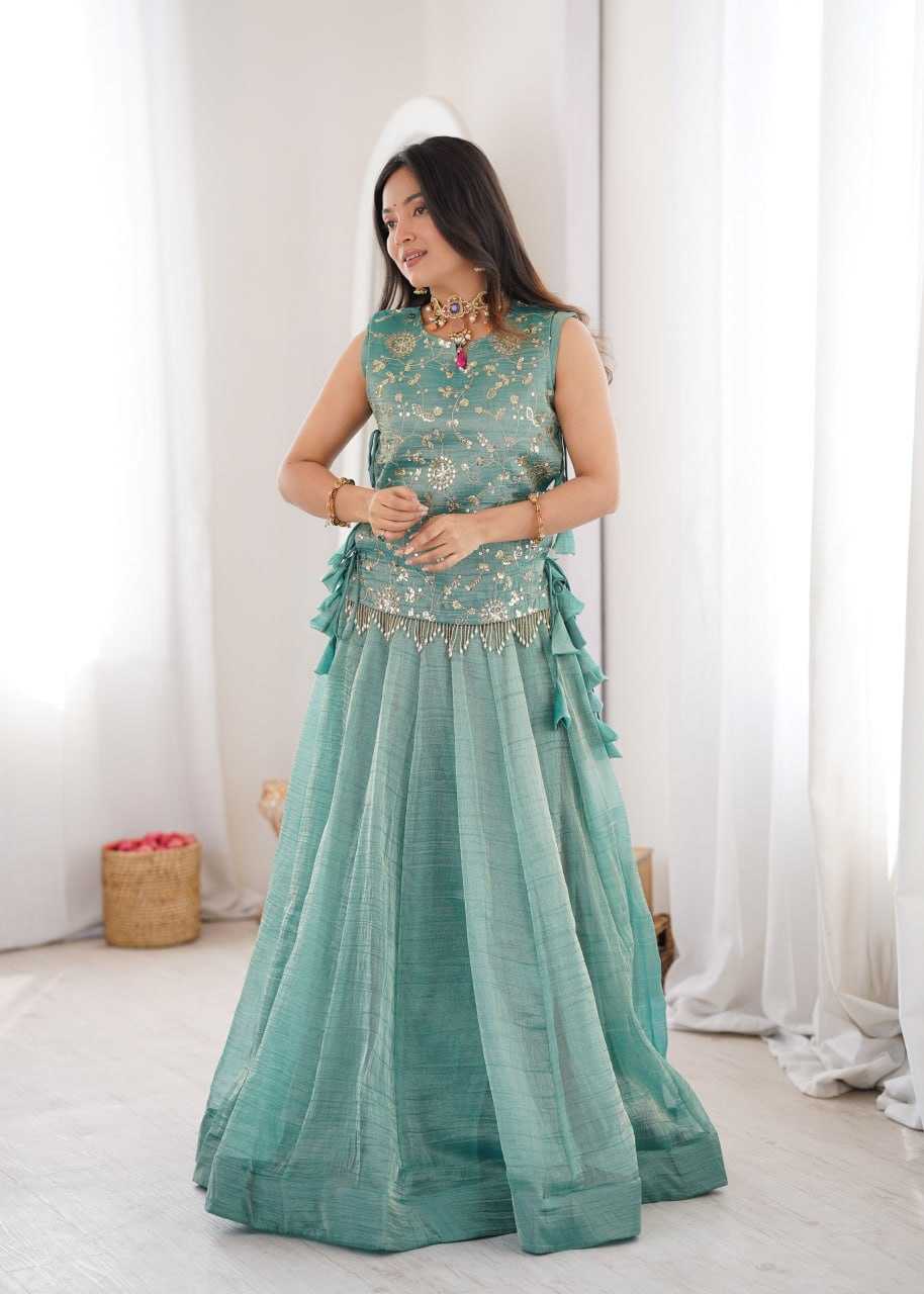 YNF Wholesale Crush Silk Embroidered Lehenga  | Surat Manufacturer
