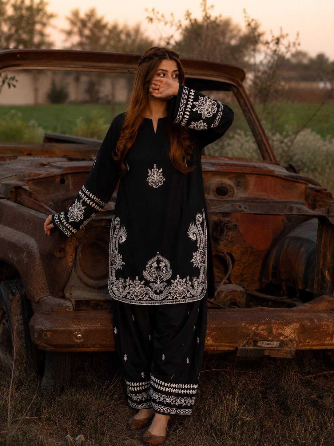 YNF Wholesale Heavy Roman Silk Embroidered Kurtis  | Surat Manufacturer