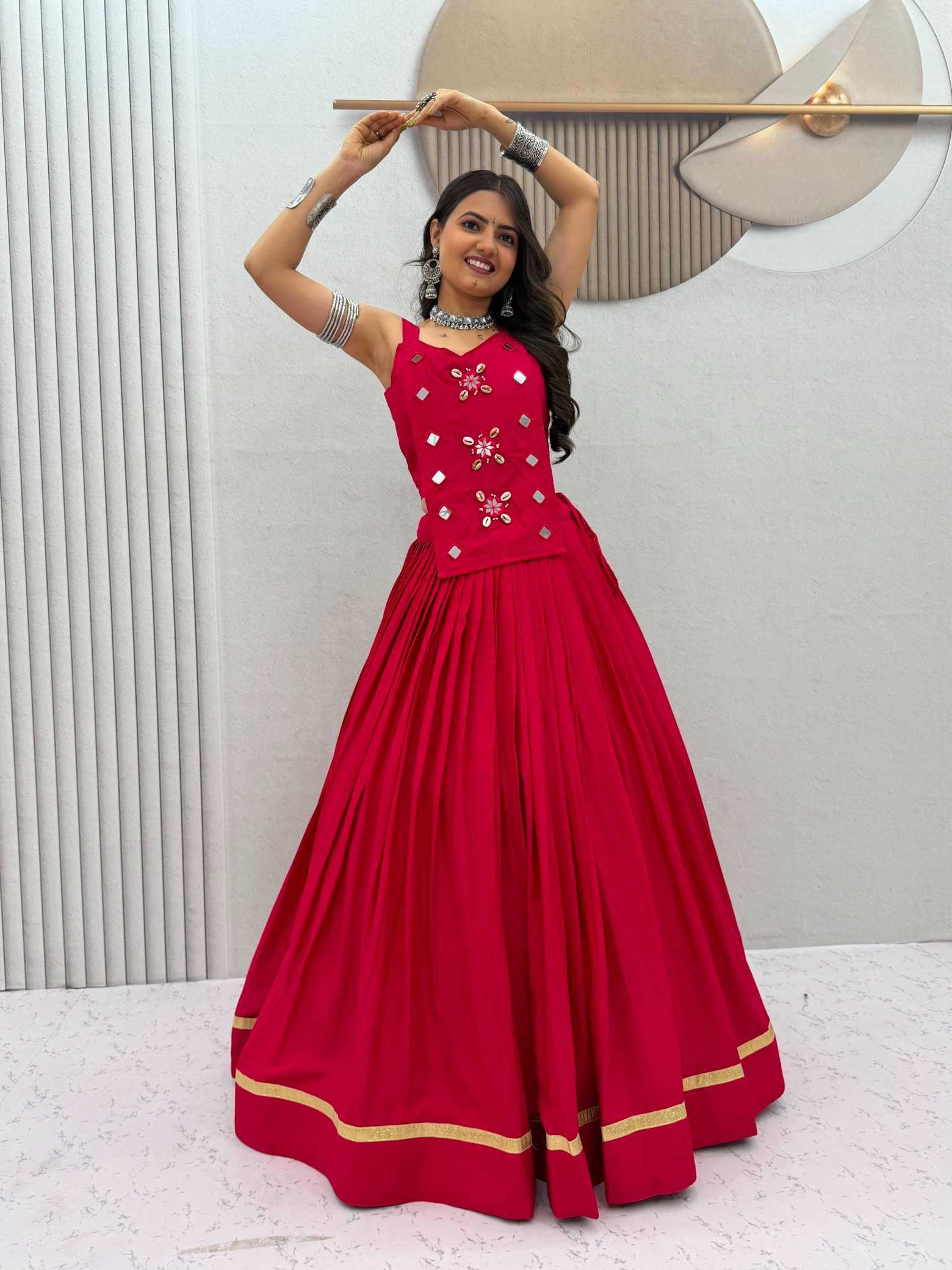YNF Wholesale Cotton Mirror Work Lehenga  | Surat Manufacturer