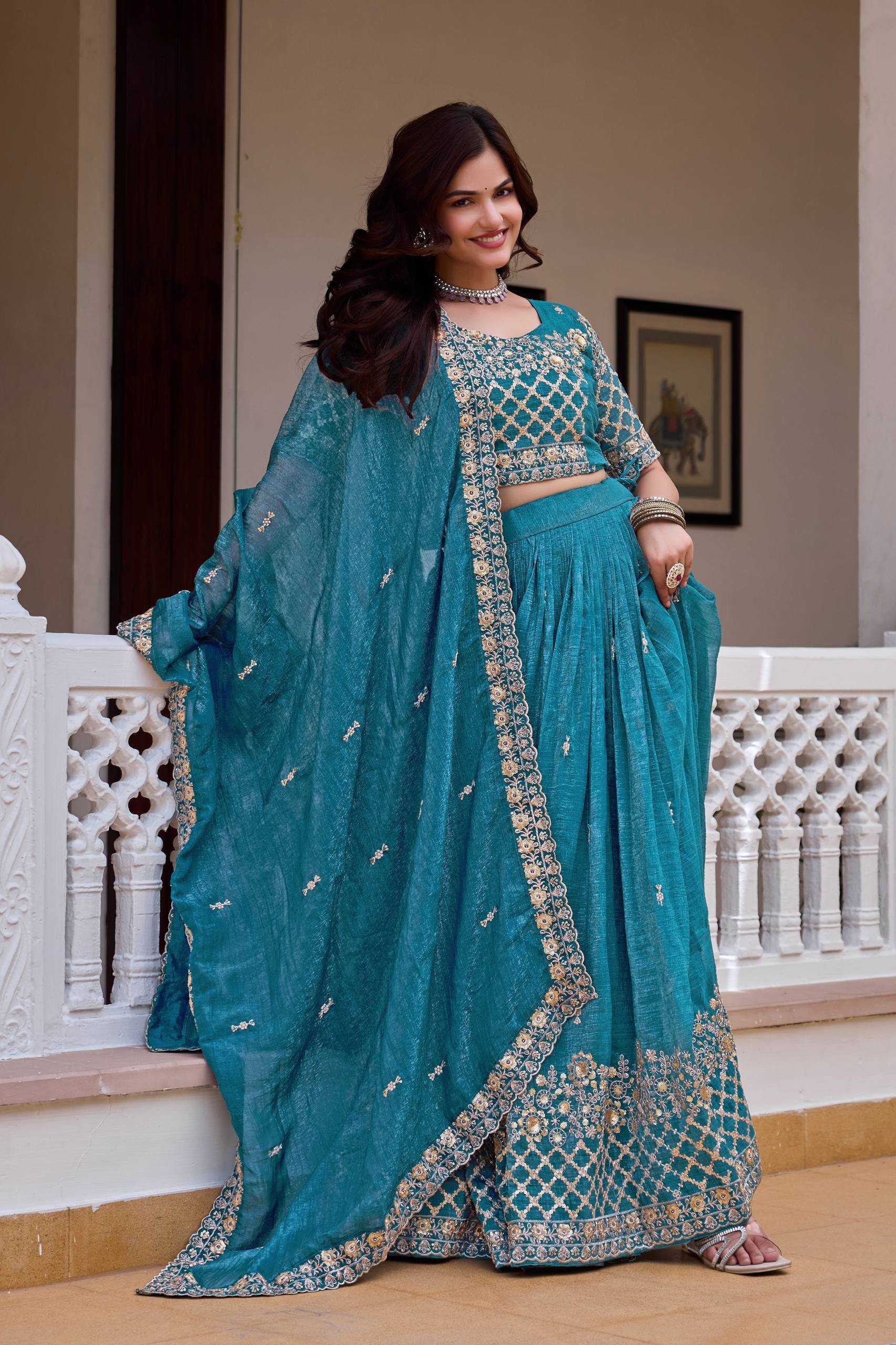 YNF Wholesale Crunchi Embroidered Lehenga  | Surat Manufacturer
