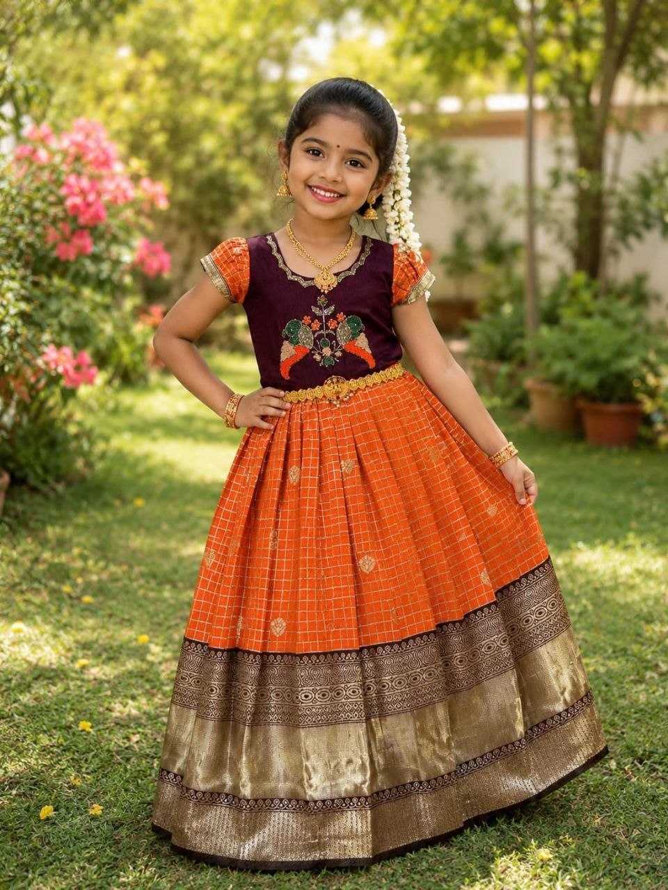 YNF Wholesale Silk Kids Gown  | Surat Manufacturer