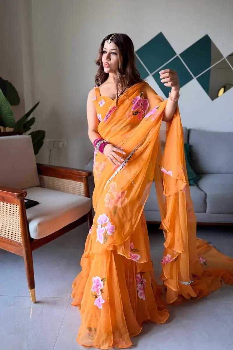 YNF Wholesale Premium Georgette Printed Sarees  | Surat Manufacturer