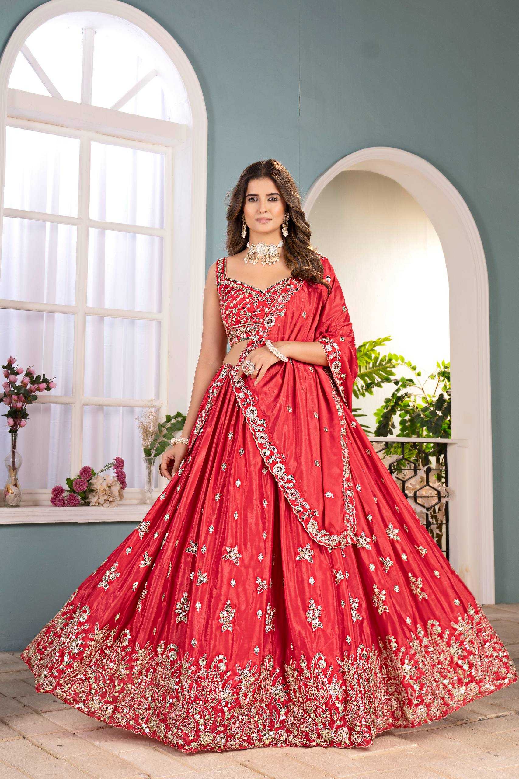 YNF Wholesale Chinon Embroidered Lehenga  | Surat Manufacturer
