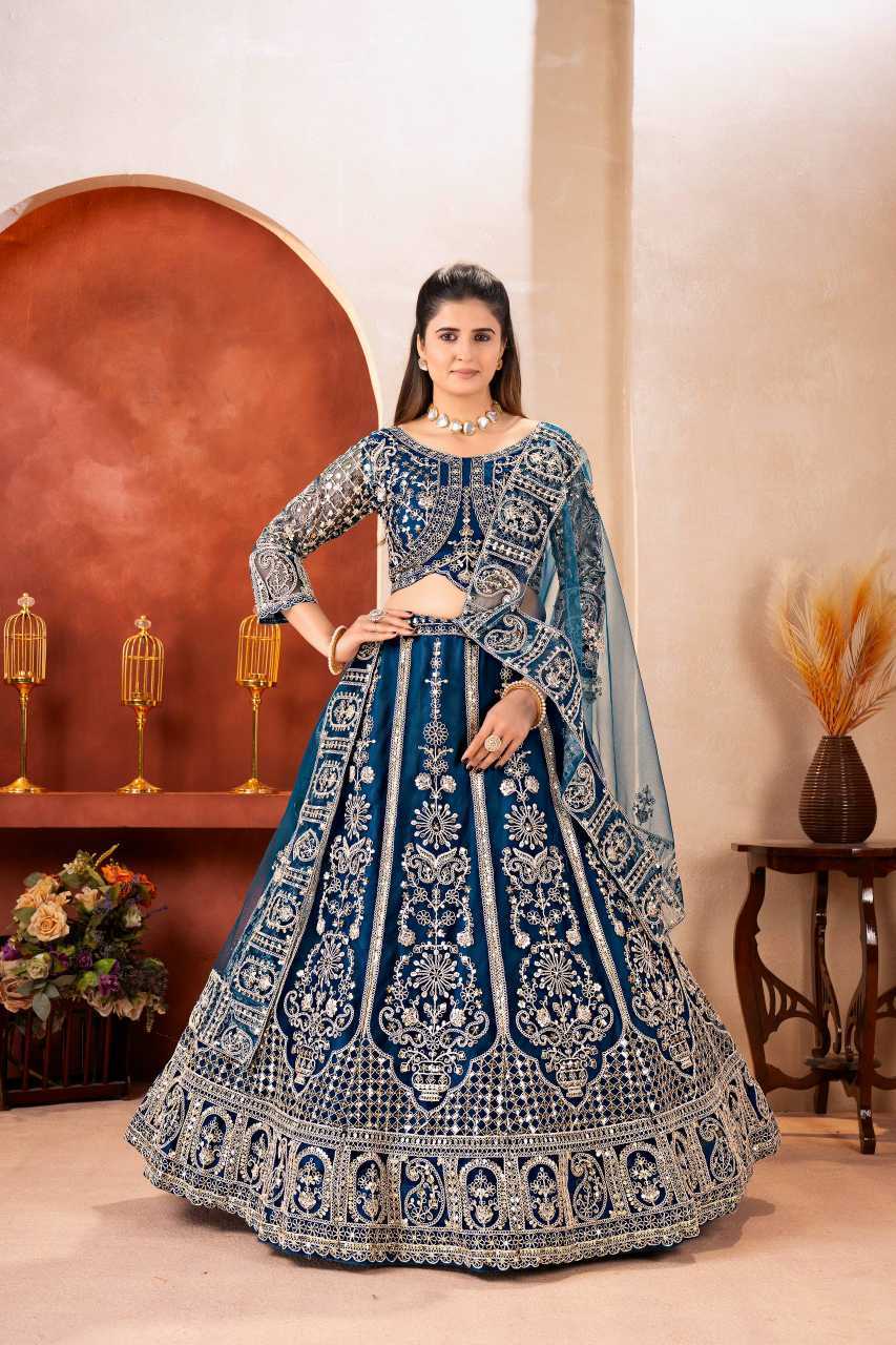 YNF Wholesale Butterfly Net Embroidered Lehenga  | Surat Manufacturer