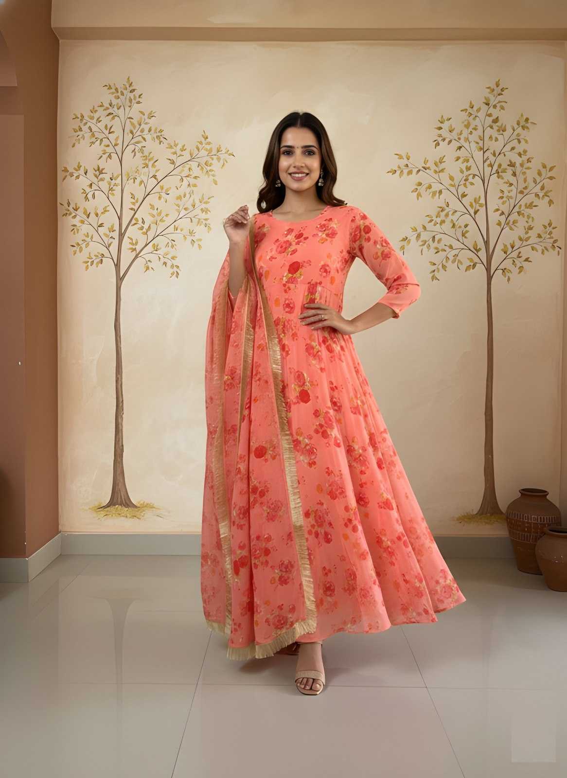 YNF Wholesale Georgette Printed Kurtis  | Surat Manufacturer