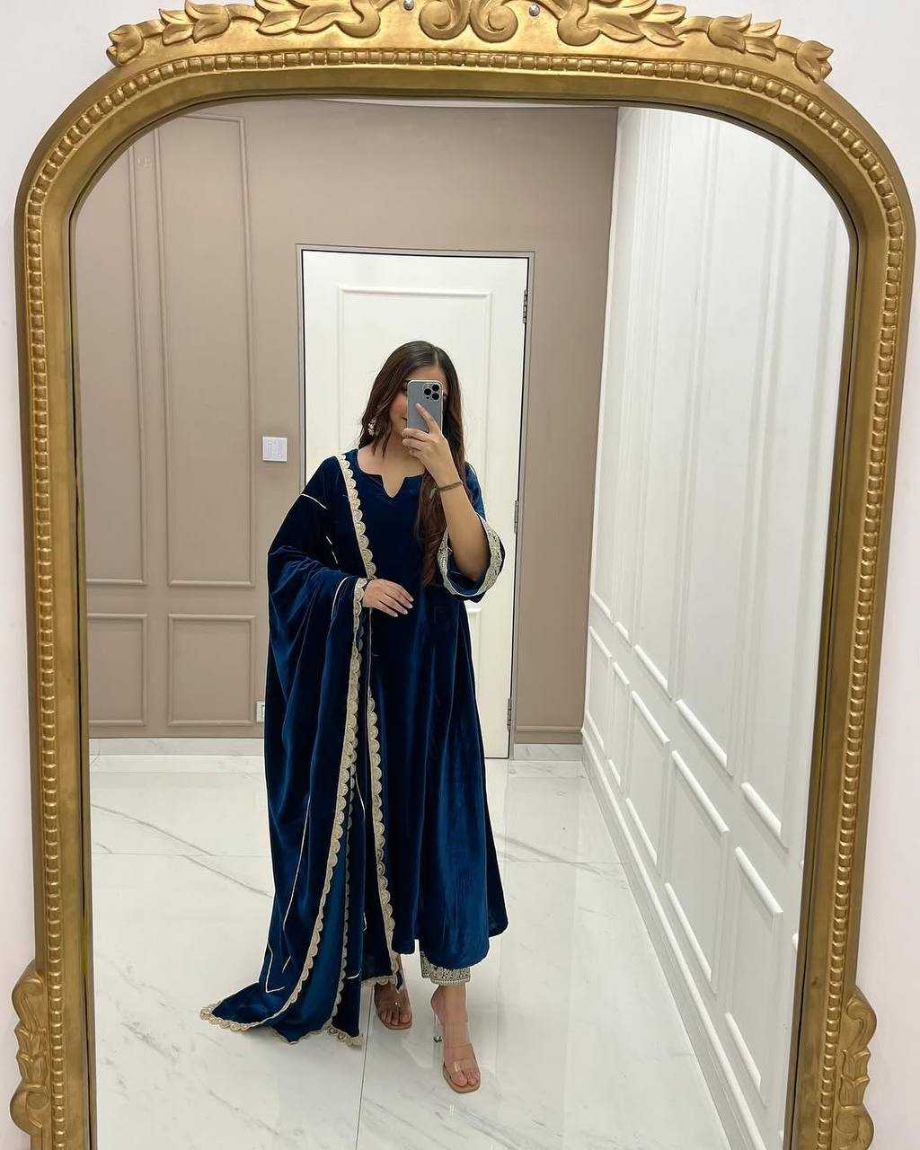 YNF Wholesale Velvet Anarkali Gown  | Surat Manufacturer
