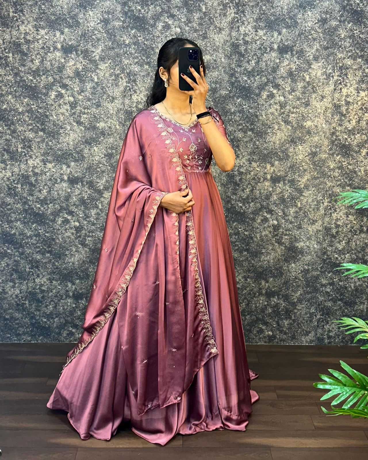 YNF Wholesale Satin Fancy Gowns  | Surat Manufacturer