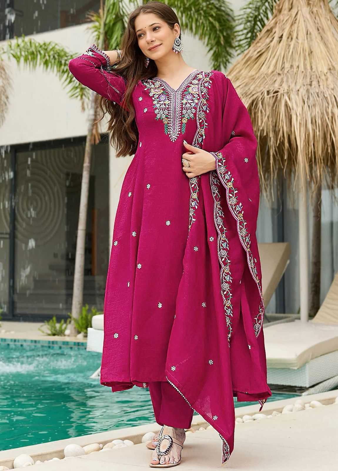 YNF Wholesale Vichitra Silk Embroidery Suits  | Surat Manufacturer