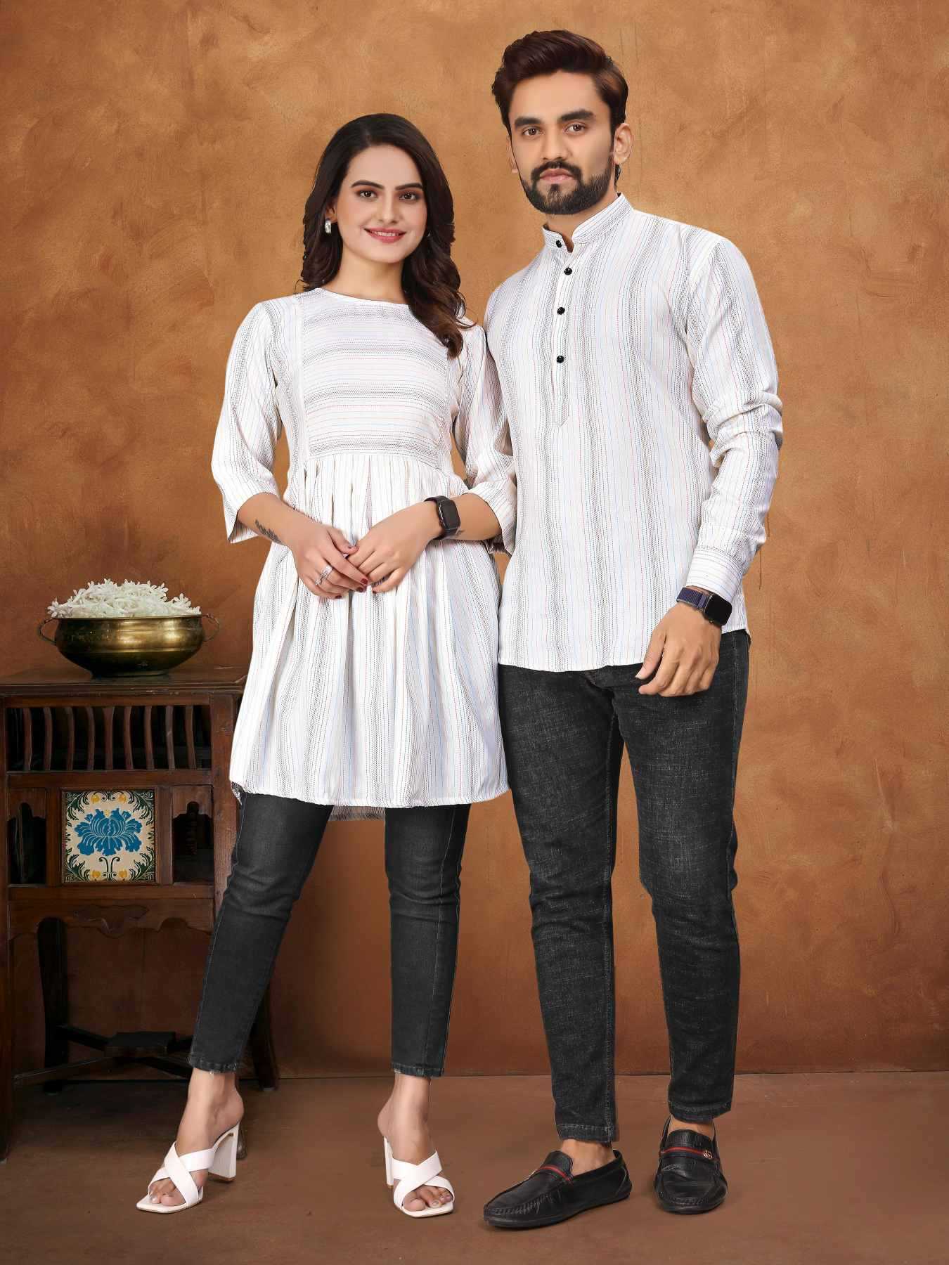 YNF Wholesale Cotton Couple Matching Ethnic Outfits  | Surat Manufacturer