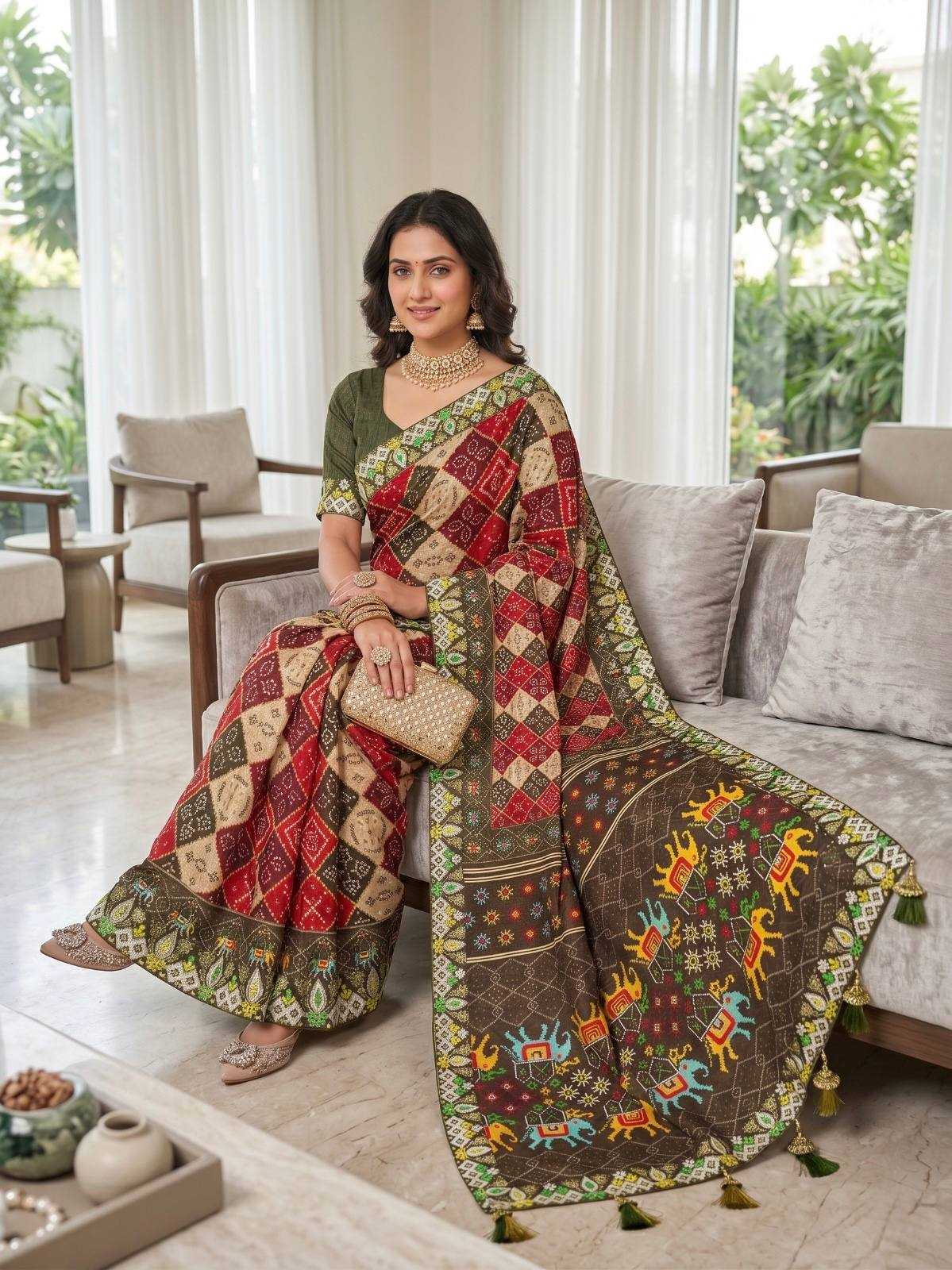 YNF Wholesale Vichitra Silk Patola Sarees  | Surat Manufacturer