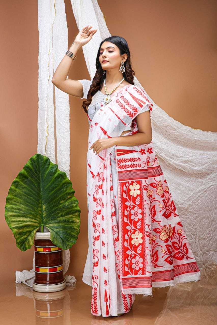YNF Wholesale Linen Cotton Linen Sarees  | Surat Manufacturer