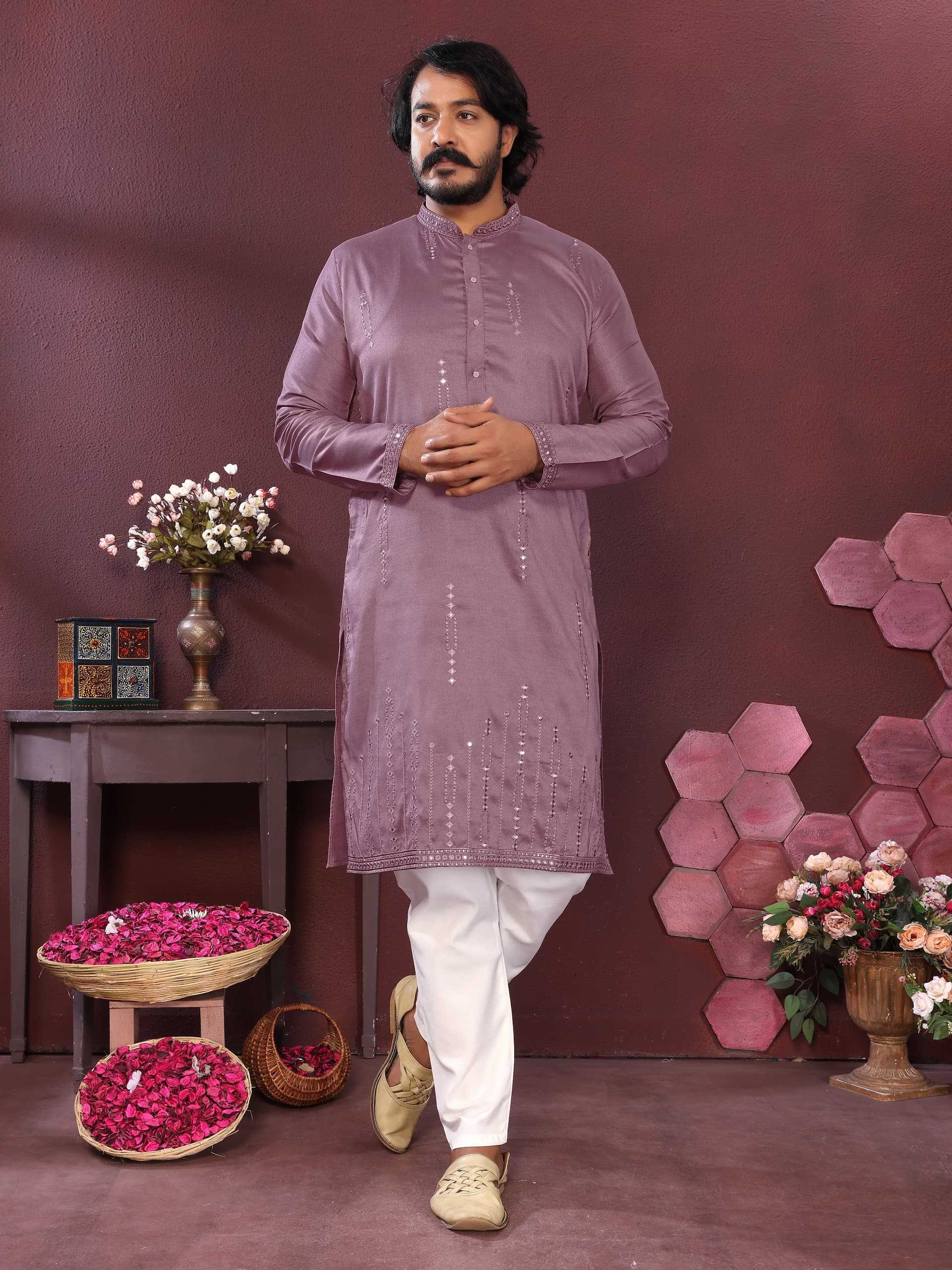 YNF Wholesale Premium Silk Mens Kurta Pyjama  | Surat Manufacturer