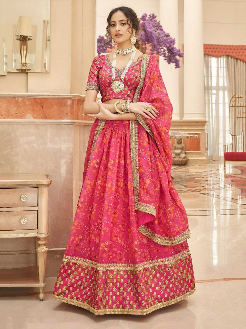 YNF Wholesale Organza Floral Lehenga  | Surat Manufacturer