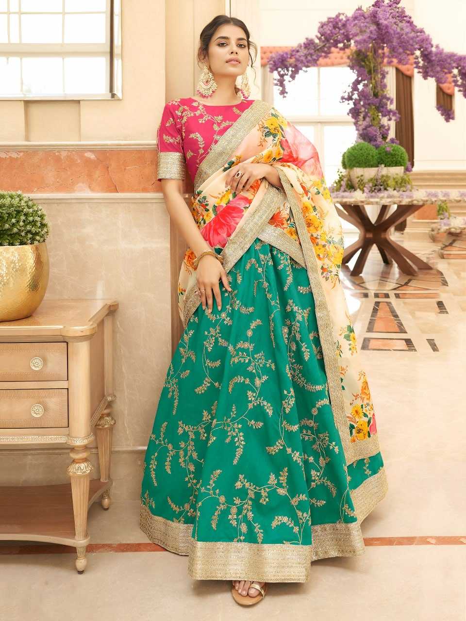 YNF Wholesale Art Silk Printed Lehenga  | Surat Manufacturer