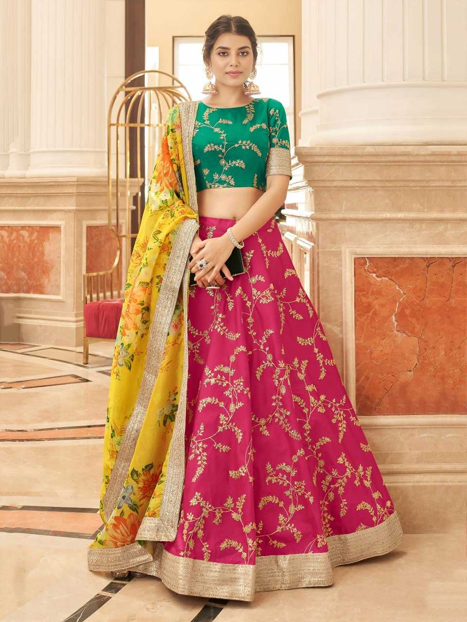 YNF Wholesale Art Silk Embroidered Lehenga  | Surat Manufacturer