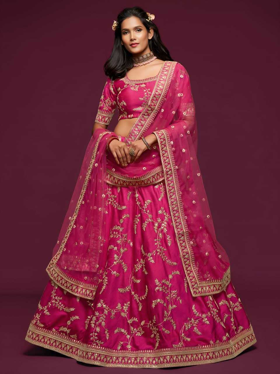 YNF Wholesale Art Silk Embroidered Lehenga  | Surat Manufacturer