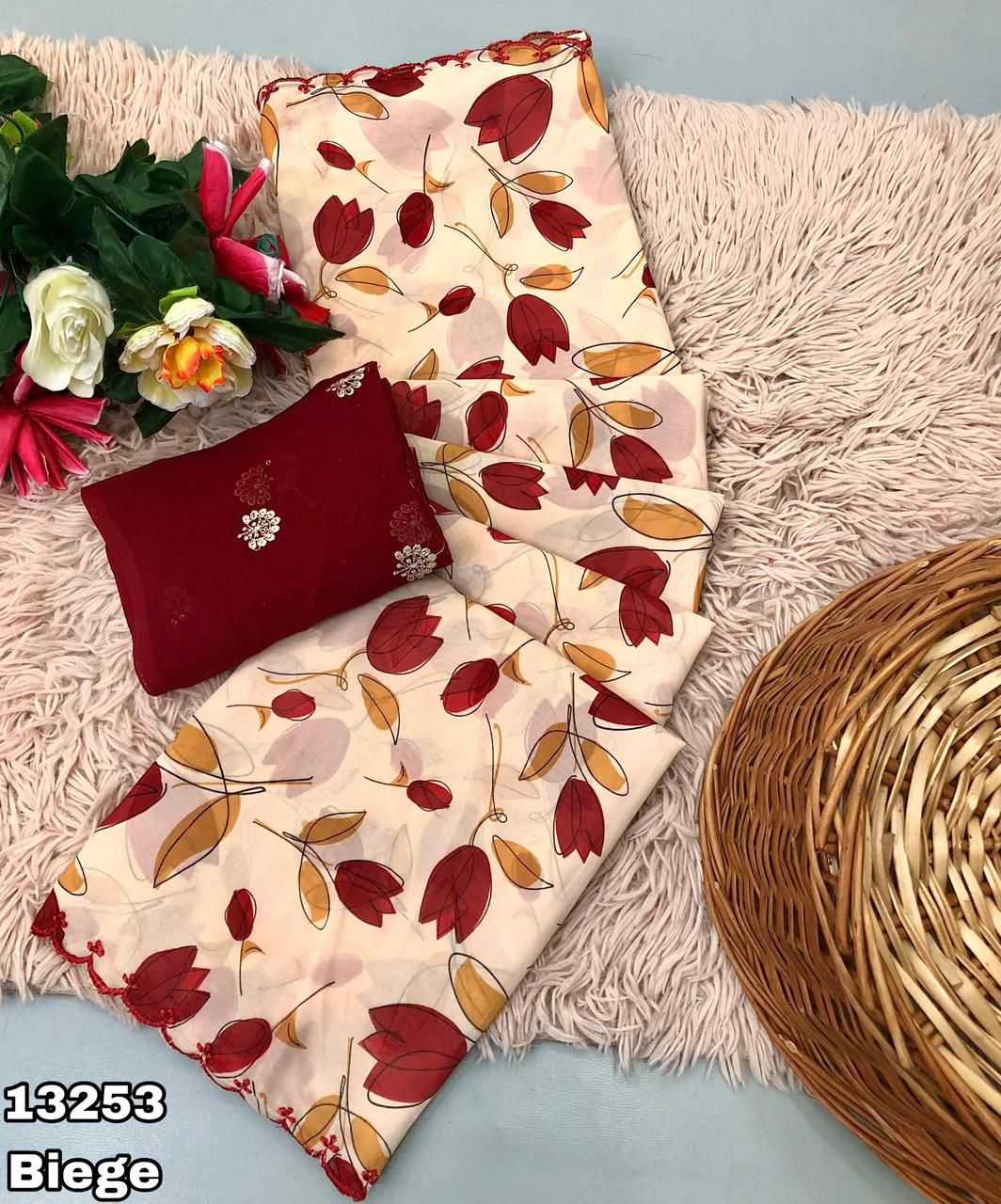 YNF Wholesale Chiffon Printed Sarees  | Surat Manufacturer