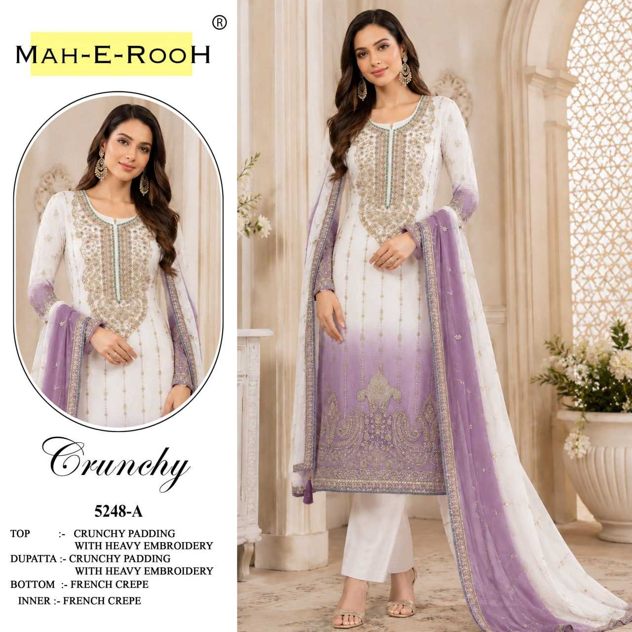 YNF Wholesale Crunchi Embroidery Suits  | Surat Manufacturer