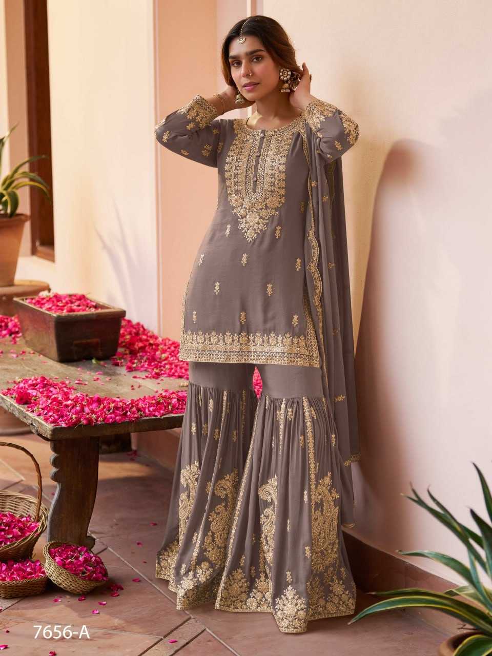 YNF Wholesale Chinon Printed Suits  | Surat Manufacturer