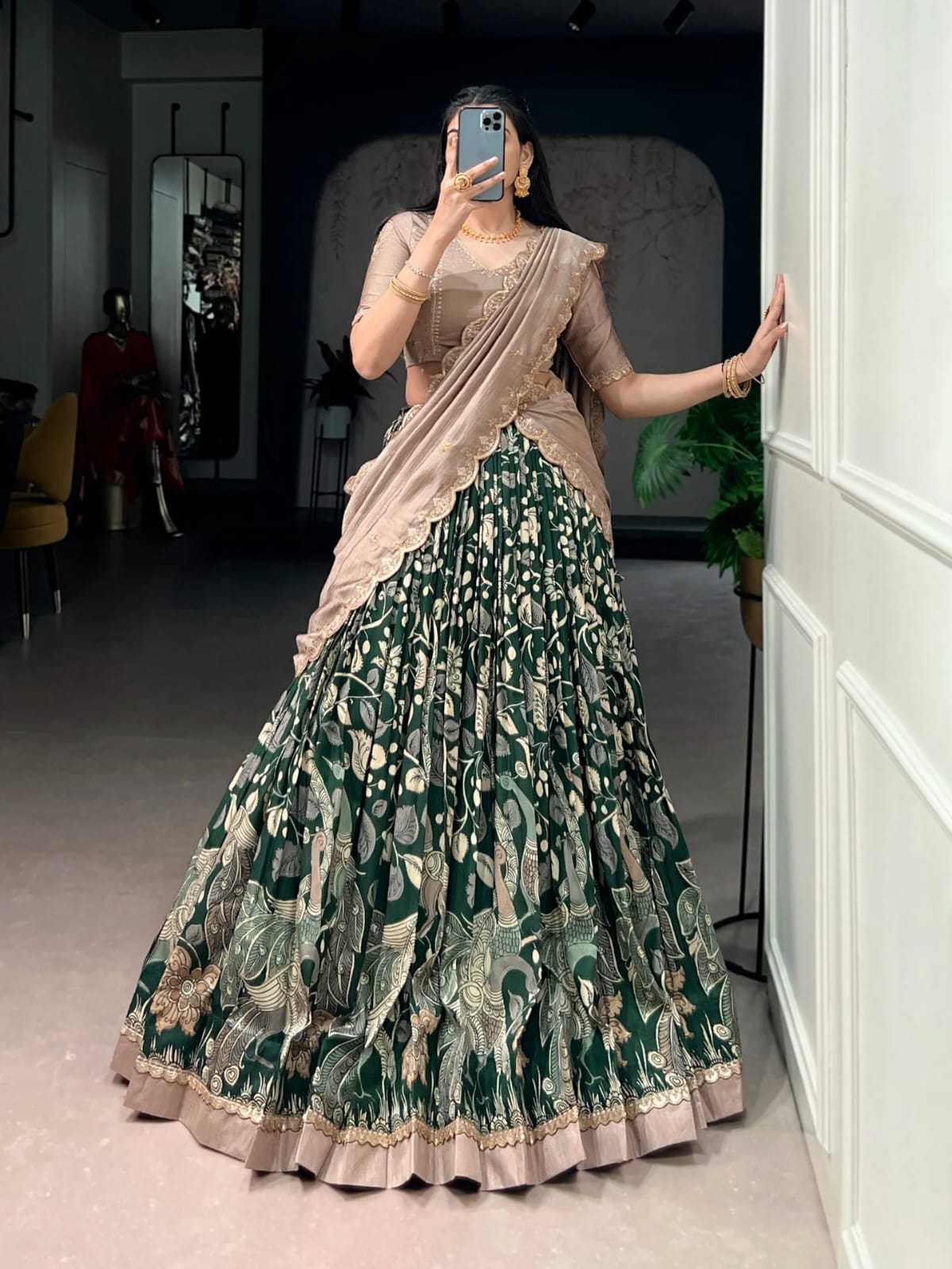 YNF Wholesale Dola Silk Kalamkari Lehenga  | Surat Manufacturer