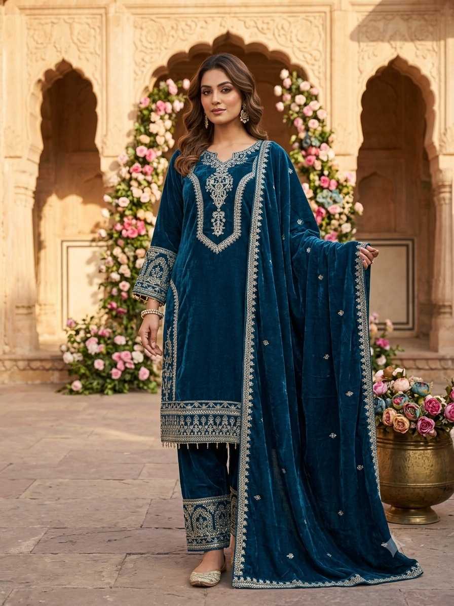 YNF Wholesale Pure Viscos Velvet Suits  | Surat Manufacturer