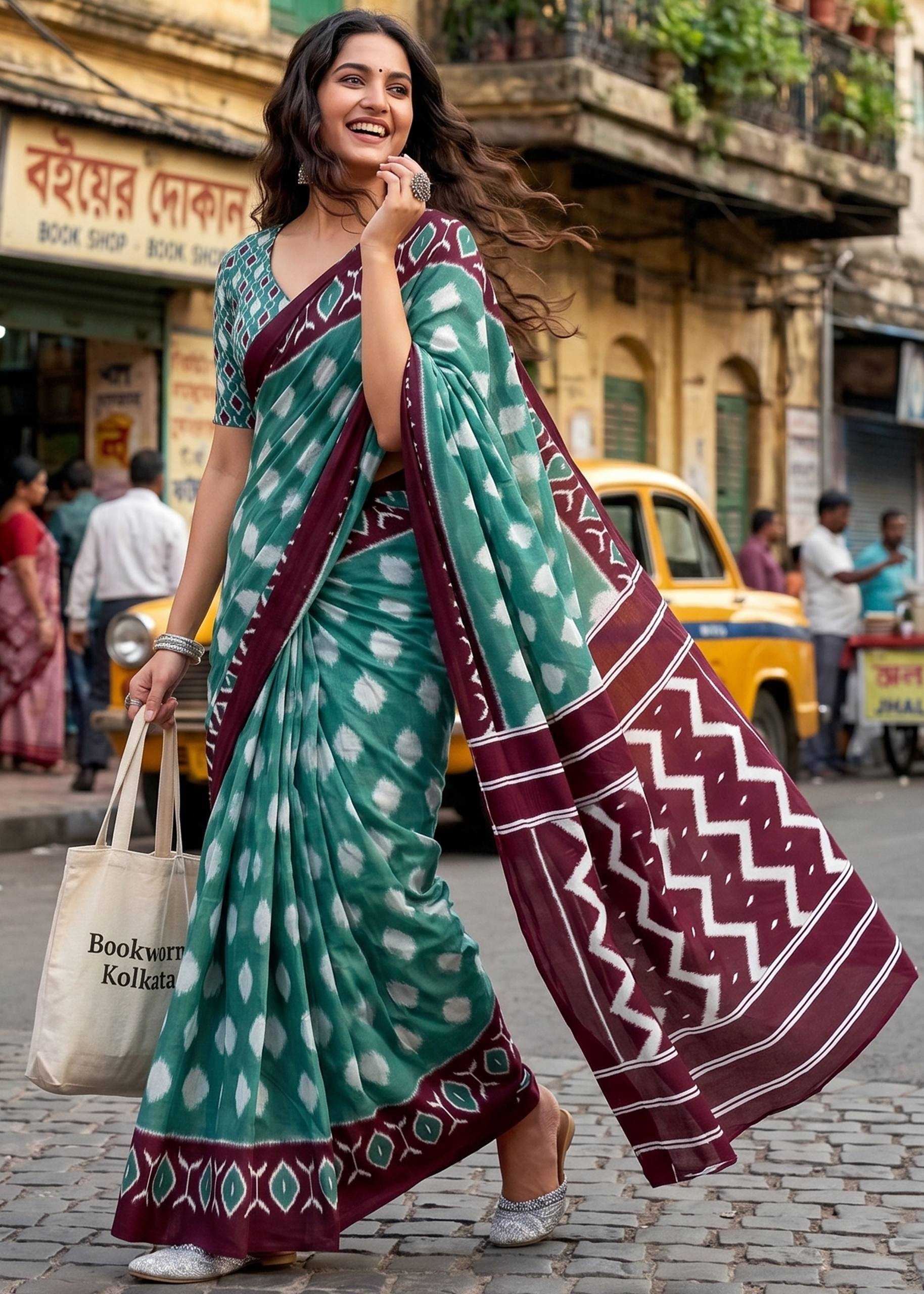 YNF Wholesale Soft Cotton Ikkat Saree  | Surat Manufacturer