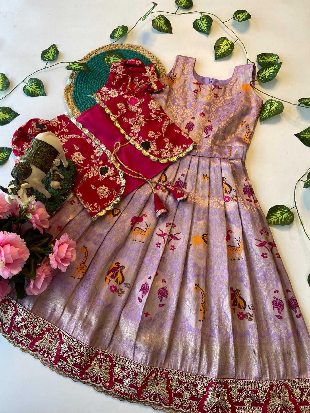 YNF Wholesale Dola Silk Kids Gown  | Surat Manufacturer