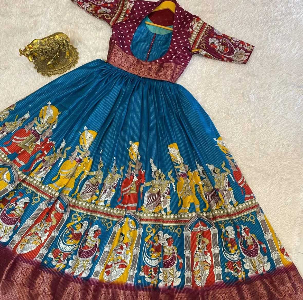 YNF Wholesale Dola Silk Printed Gowns  | Surat Manufacturer