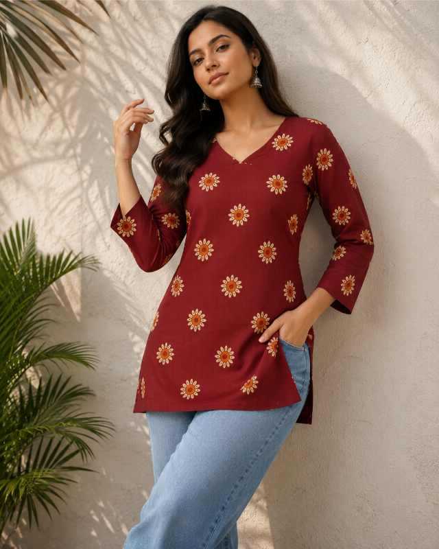 YNF Wholesale Pure Cotton Short Kurtis  | Surat Manufacturer