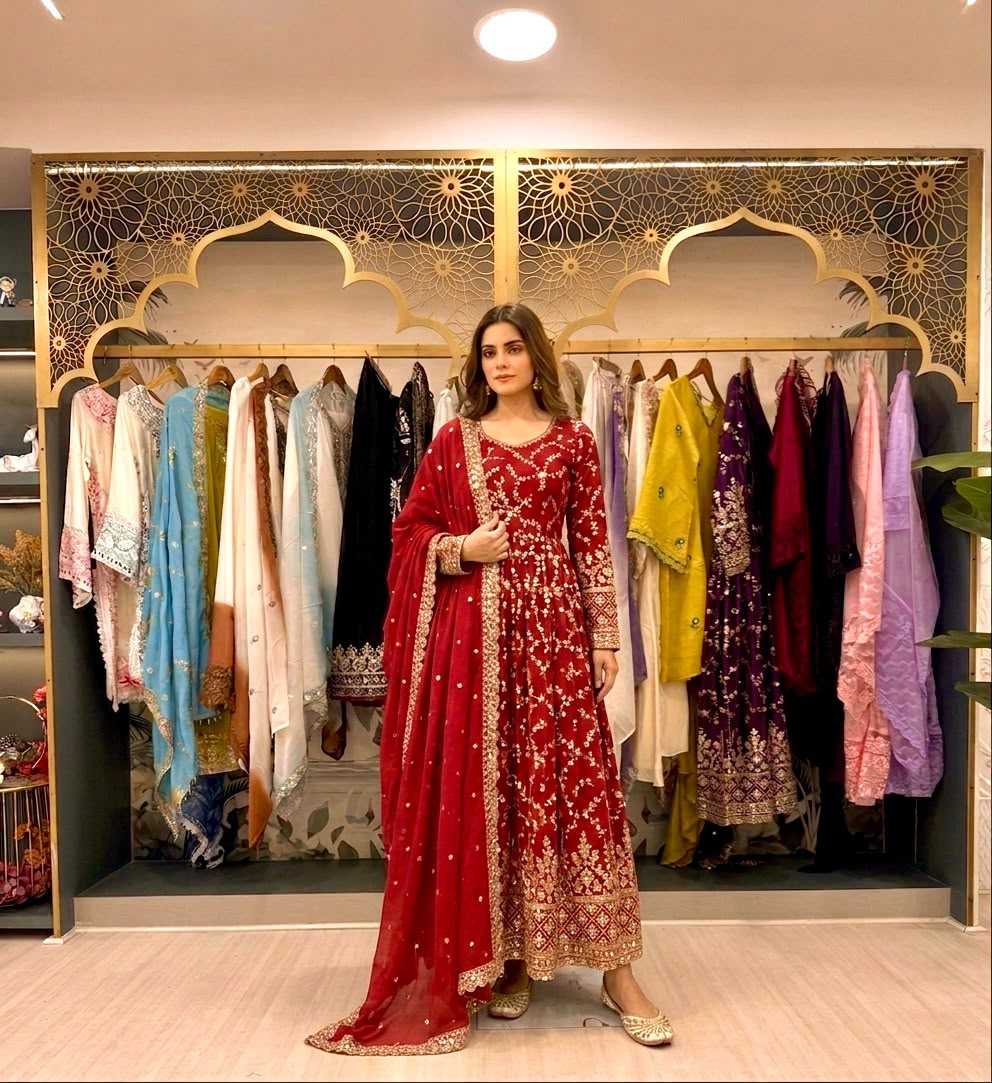 YNF Wholesale Chinon Silk Embroidery Gowns  | Surat Manufacturer