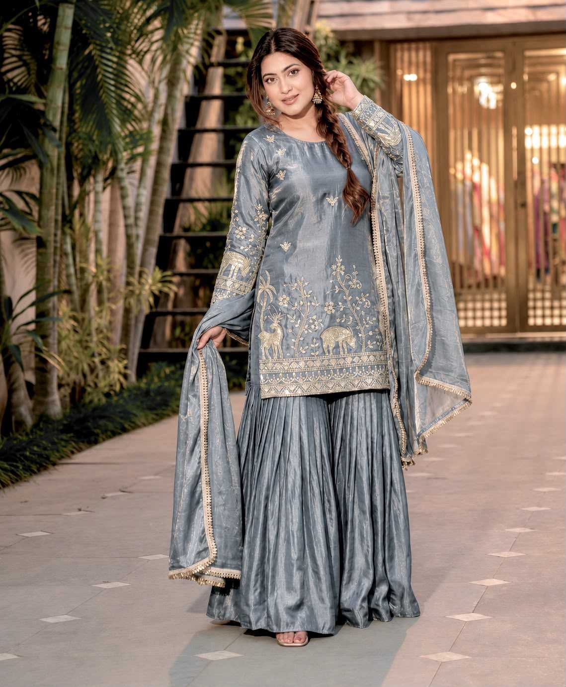 YNF Wholesale Pure Silk Sharara Salwar Suits  | Surat Manufacturer