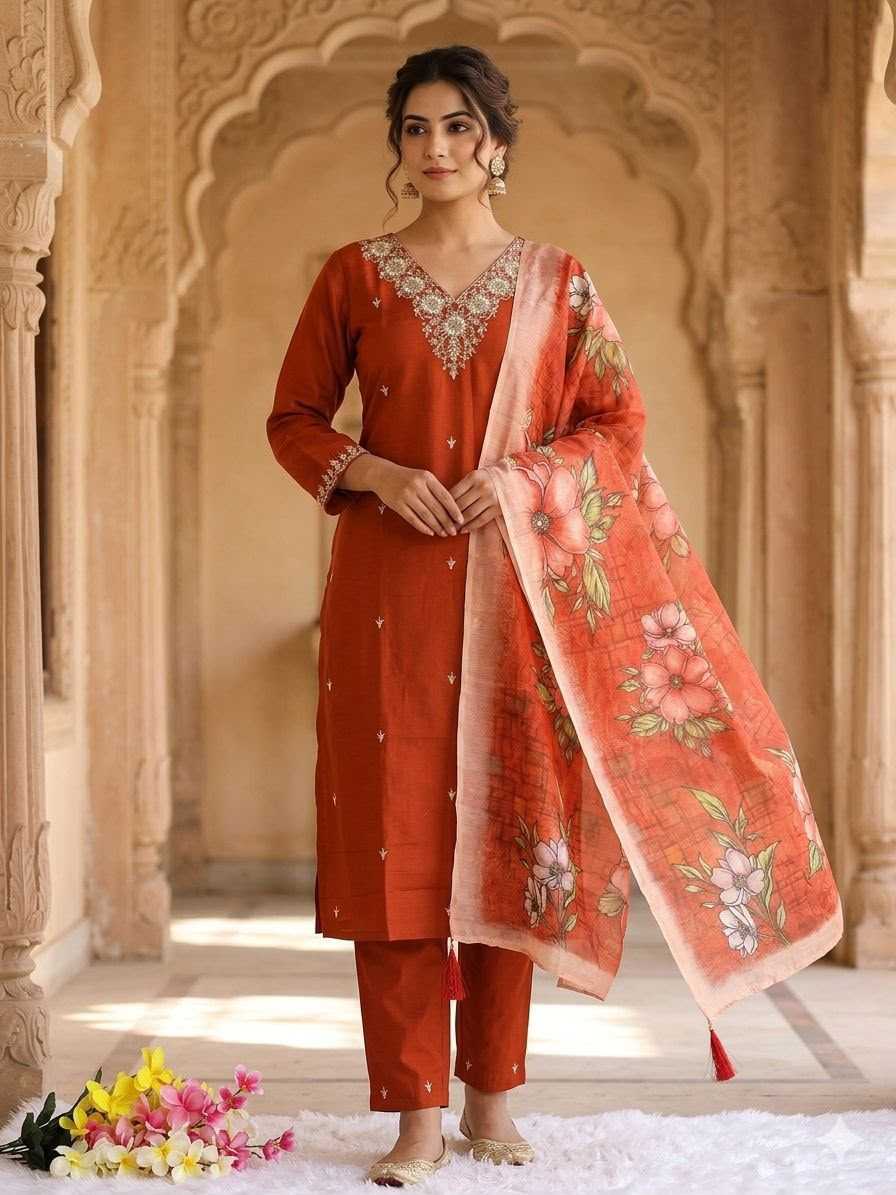YNF Wholesale Heavy Roman Silk Kids Top & Pant  | Surat Manufacturer