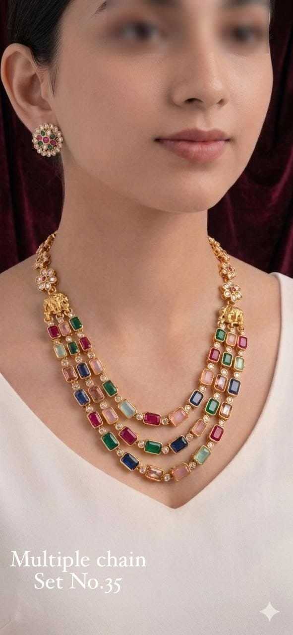 YNF Wholesale AD Diamond AD Diamond Necklace  | Surat Manufacturer