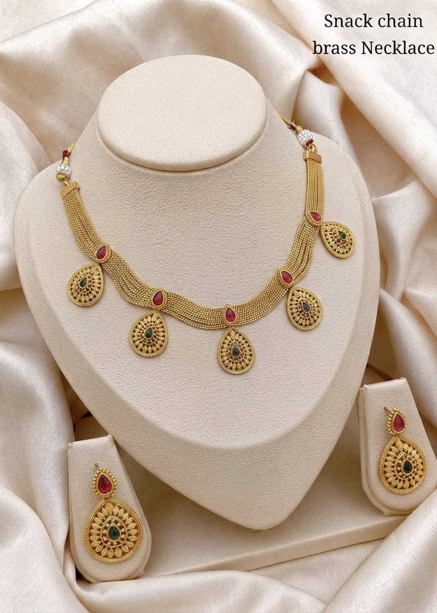 YNF Wholesale Brass Rajwadi Necklaces Set  | Surat Manufacturer
