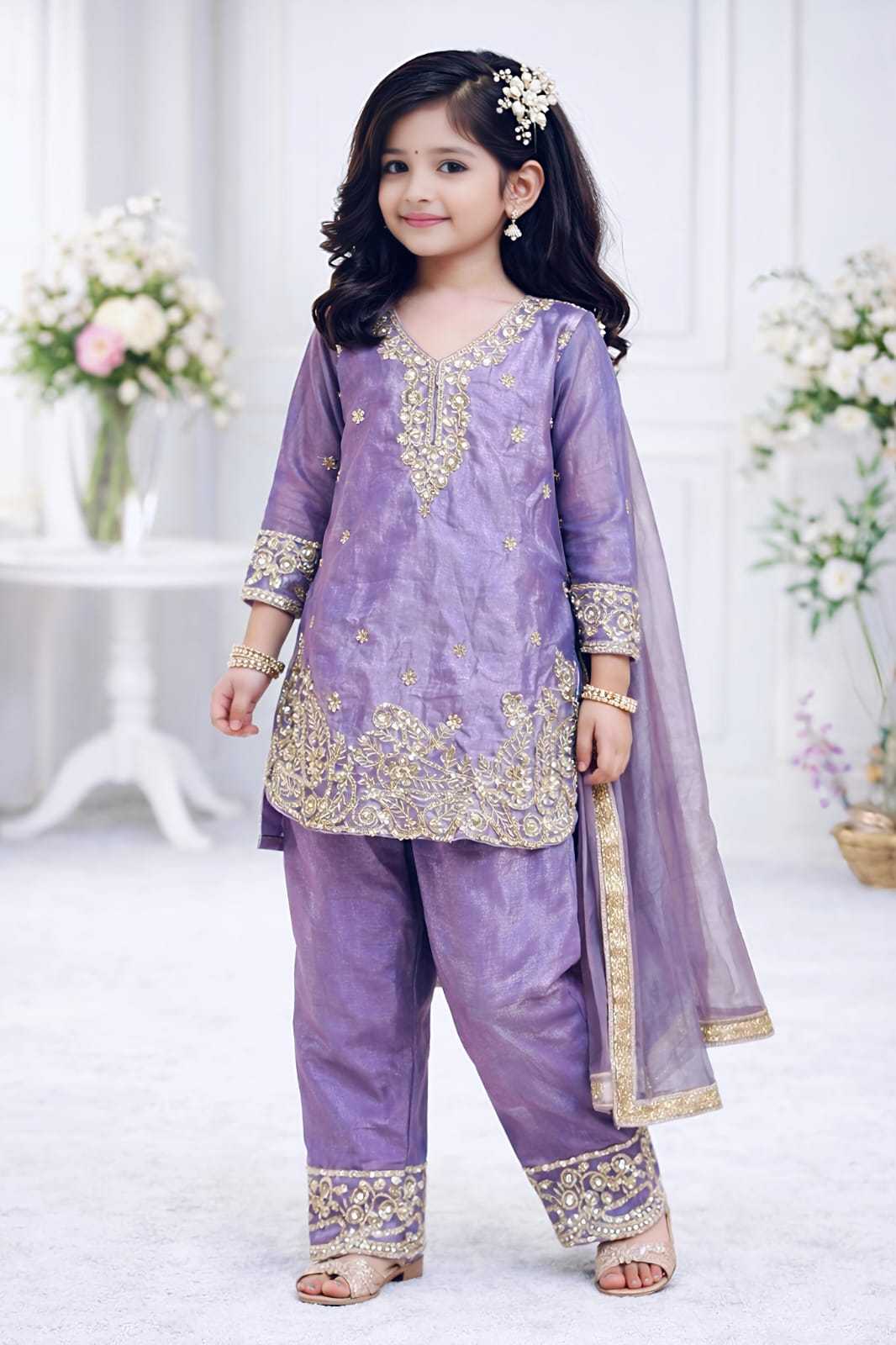 YNF Wholesale Pure Silk Kids Suit  | Surat Manufacturer